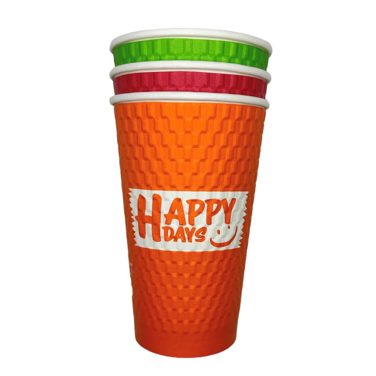 16oz Embossed Happy Days PE Double Walled Hot Cups 3