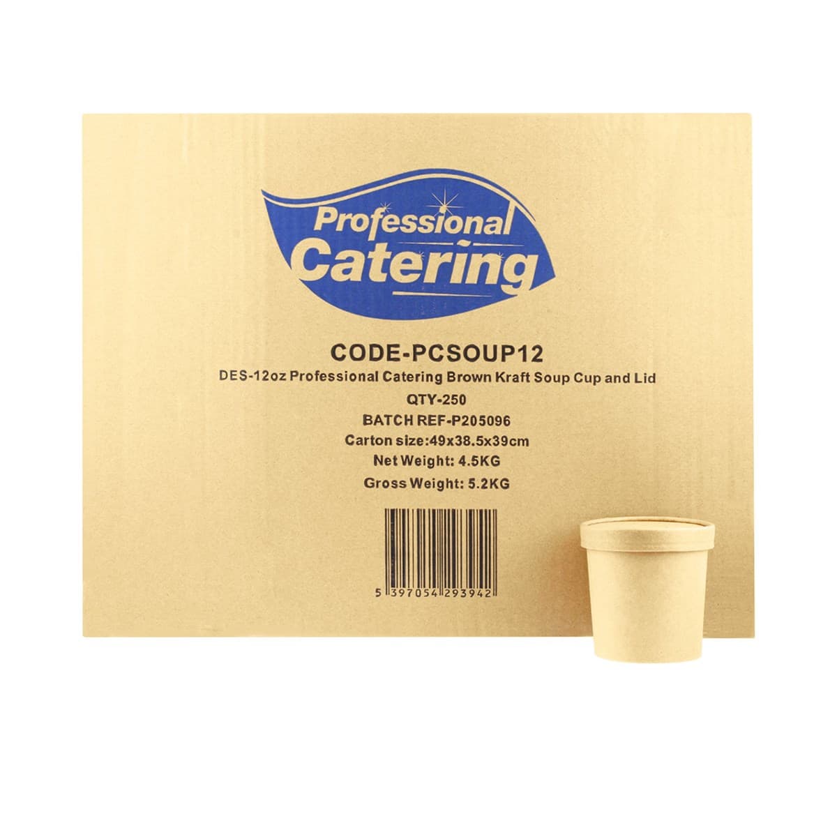 Professional Catering Kraft Soup Cup & Lid (12oz)