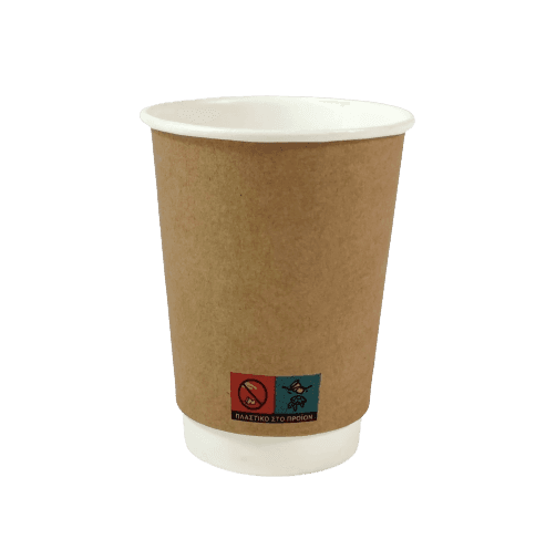12oz Recycle Me Kraft Printed Double Wall Cup 2