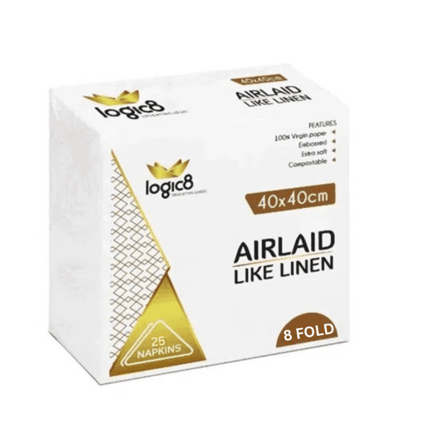 Airlaid White Napkins 40cm 8fold