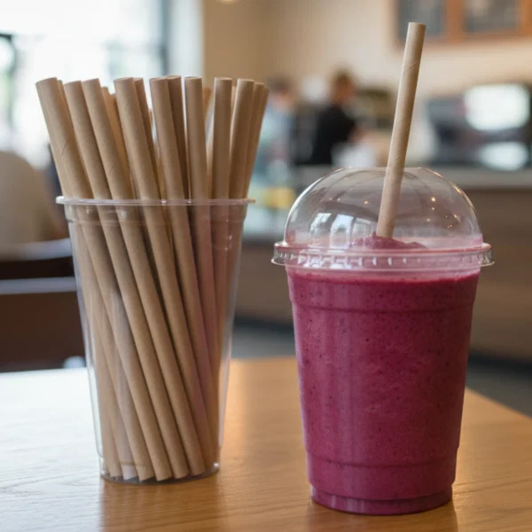 95mm Juice Cup Dome Lid With Straw Slot RPET  3