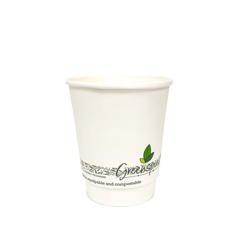 10oz White Aqueous Double Wall Hot Cups