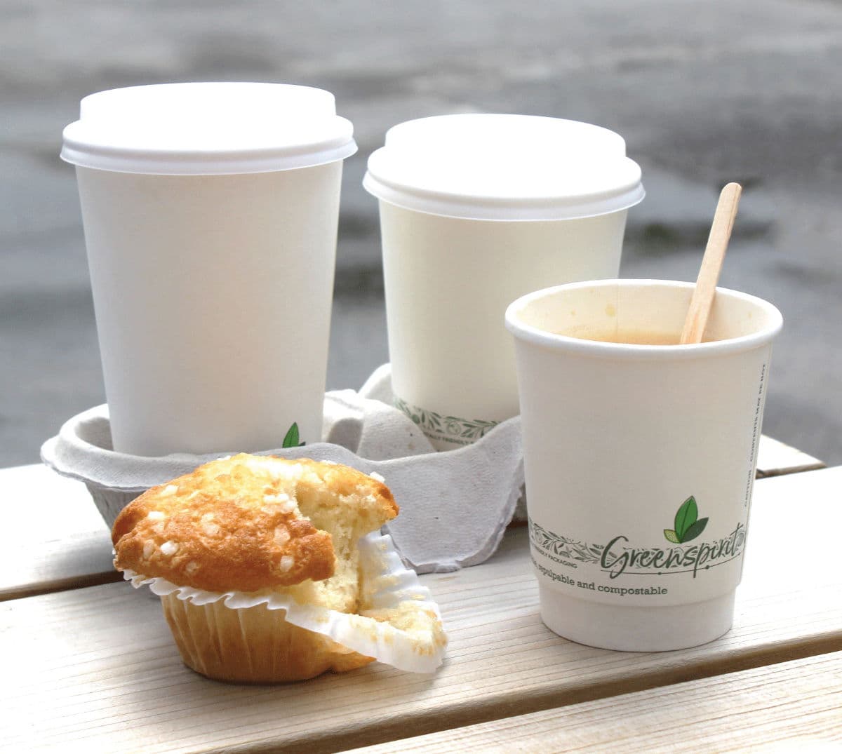 10oz White Aqueous Double Wall Hot Cups 2