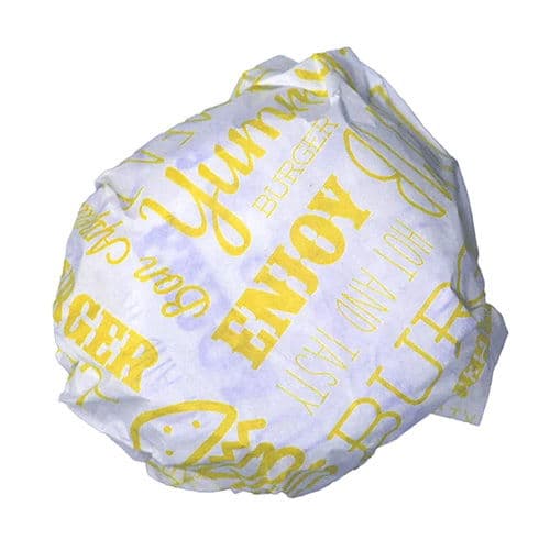 Yellow Compostable Burger Wrap (250mm x 330mm)