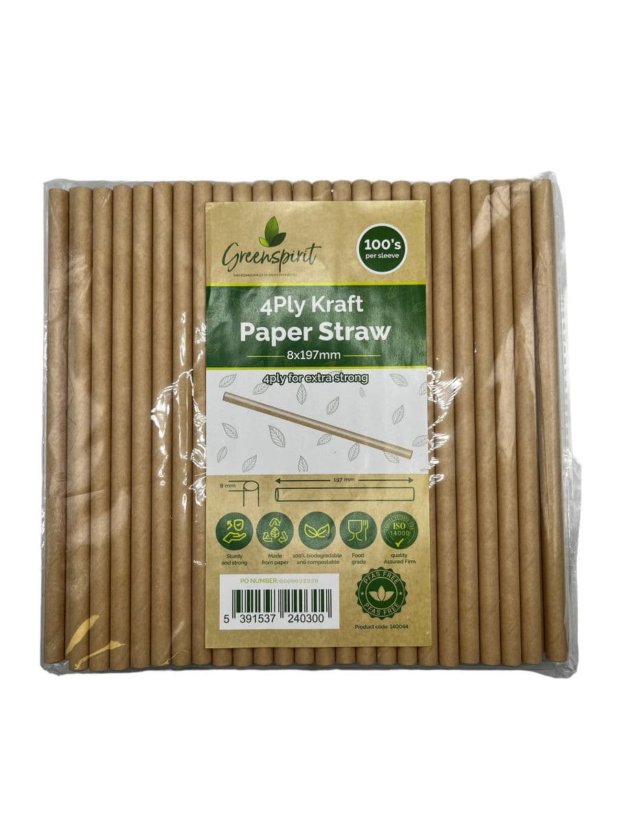 Kraft Paper Straw (4-Ply, 8mm x 197mm) 2