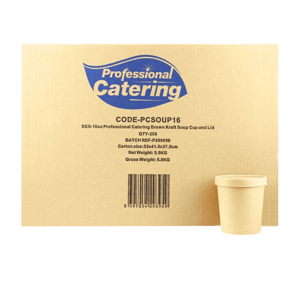 Professional Catering Kraft Soup Cup & Lid (16oz)