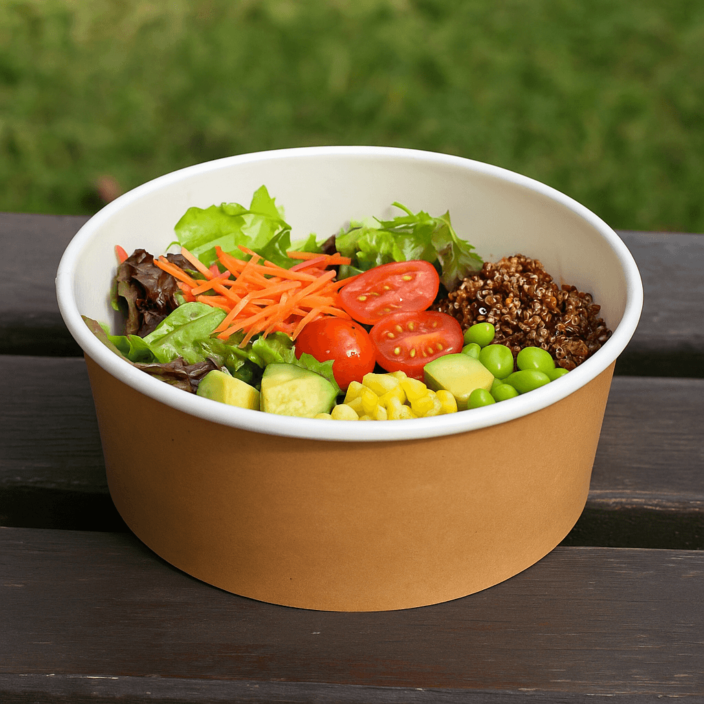 750ml Round Kraft & White Bowl 2