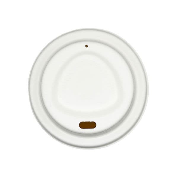 80mm Bagasse Hot Cup Lids (Fits 8oz)