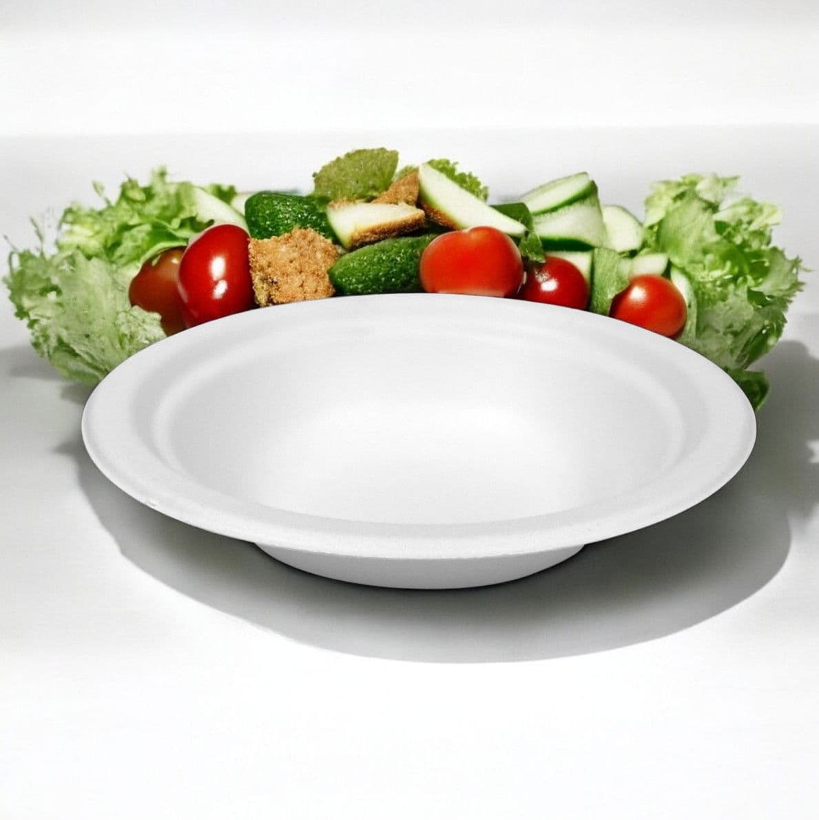 12oz White Bagasse Bowl 2