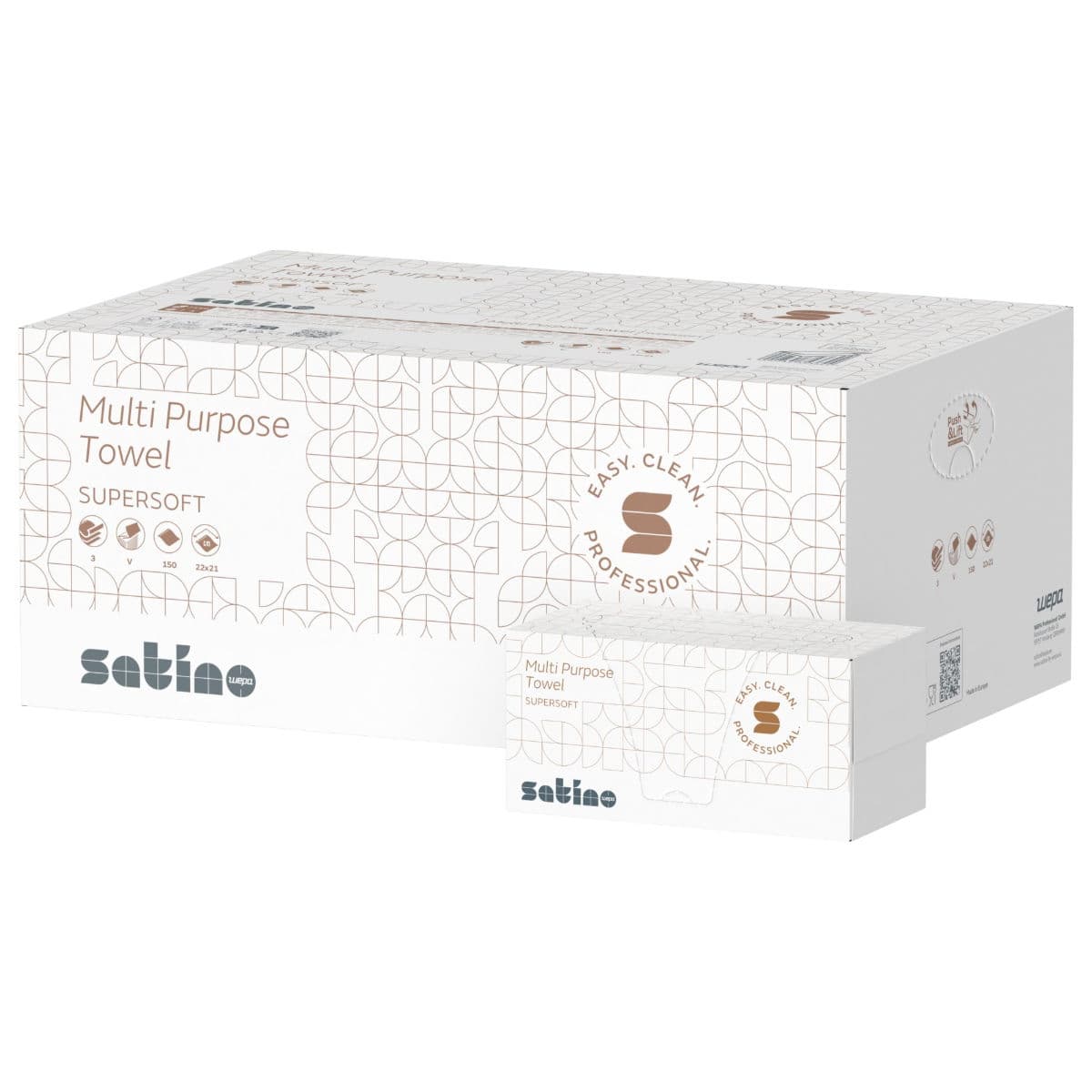 2ply Satino 22x21cm Multi-Purpose Hand Towel Box 5