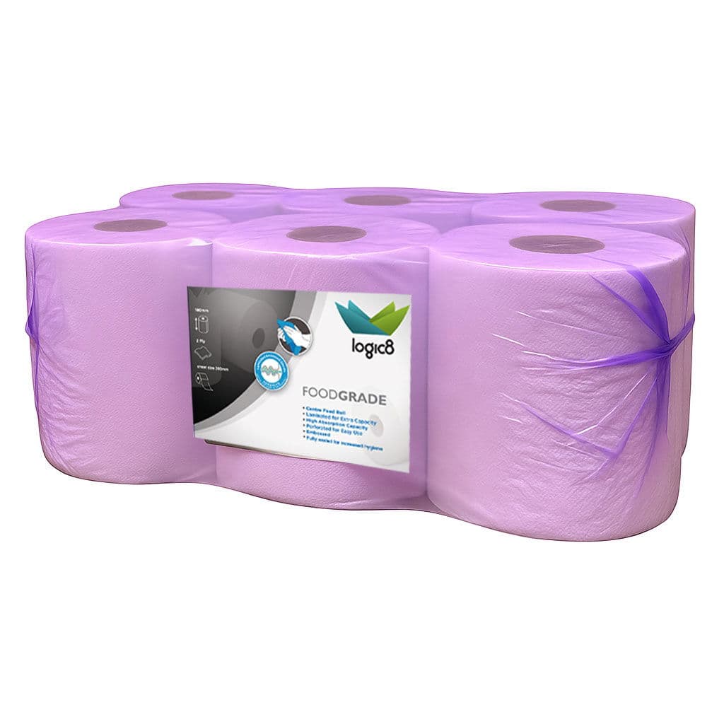 Logic8 White Centrefeed Roll (400 Sheets)