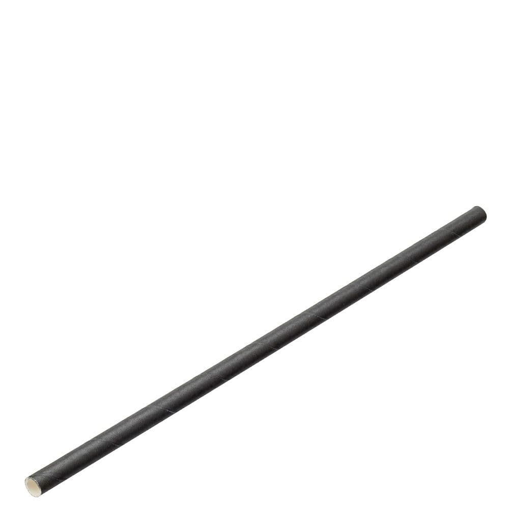 Black Paper Straw (3-Ply, 6mm x 197mm)