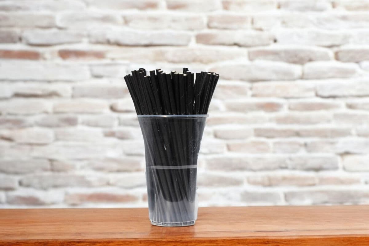 Black Paper Straw (3-Ply, 6mm x 197mm) 3
