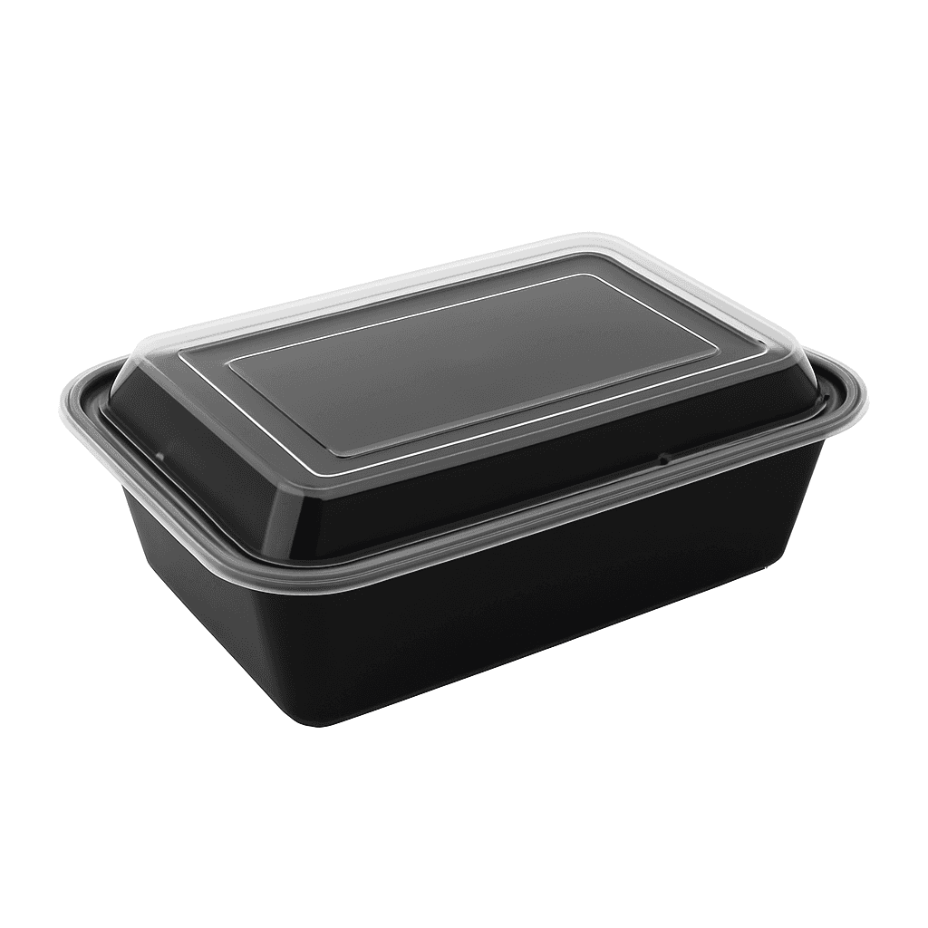 24oz Onyx PP Microwavable & Reusable Black Base Clear Lid