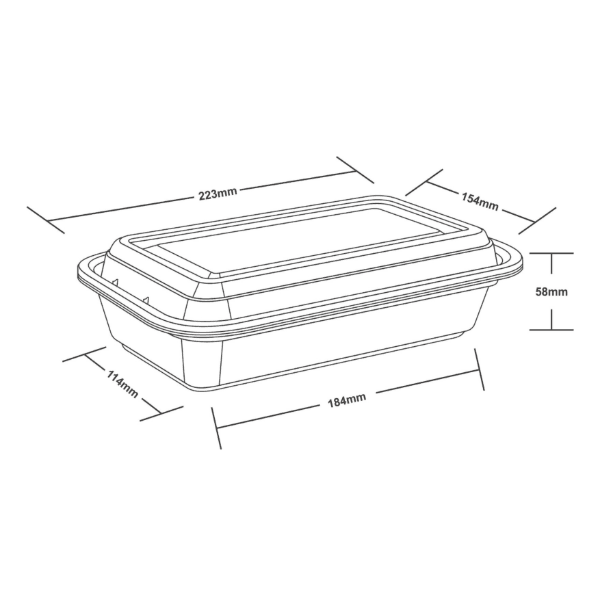 32oz Onyx PP Container (Black Base & Clear Lid Combo) 2
