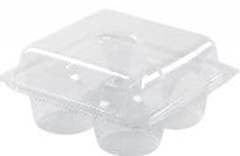 4 CAVITY MUFFIN CONTAINER (L)320MM (W)204MM (W)51mm