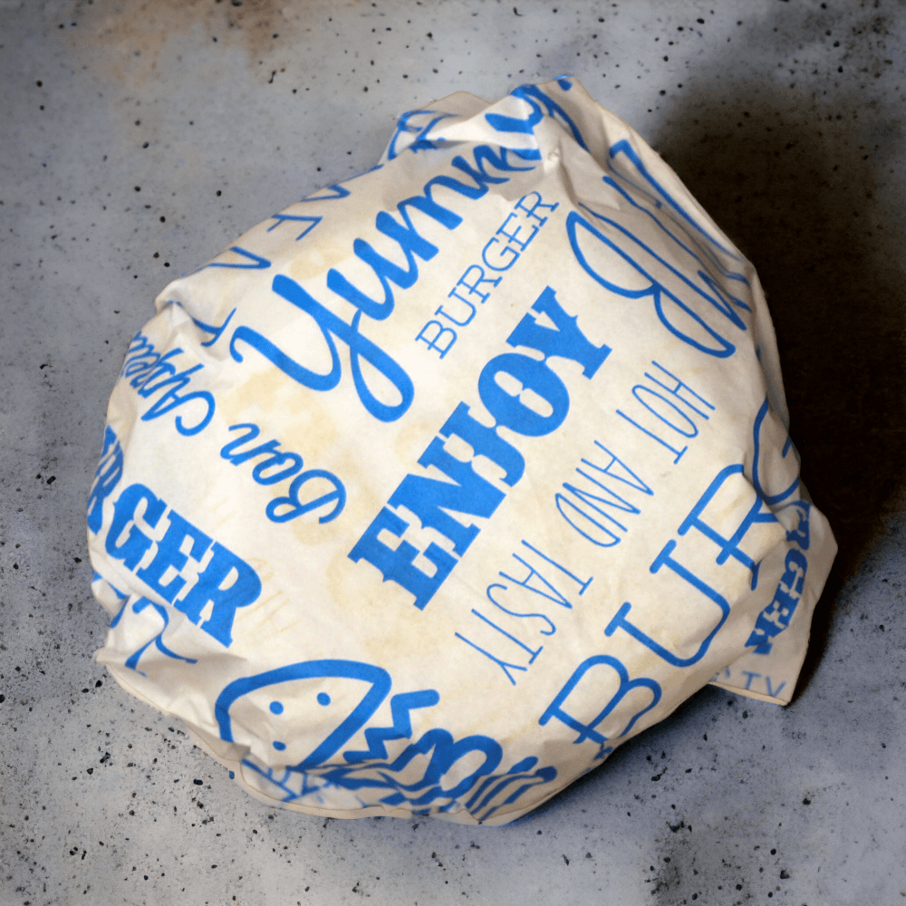Blue Compostable Burger Wrap (250mm x 330mm) 2
