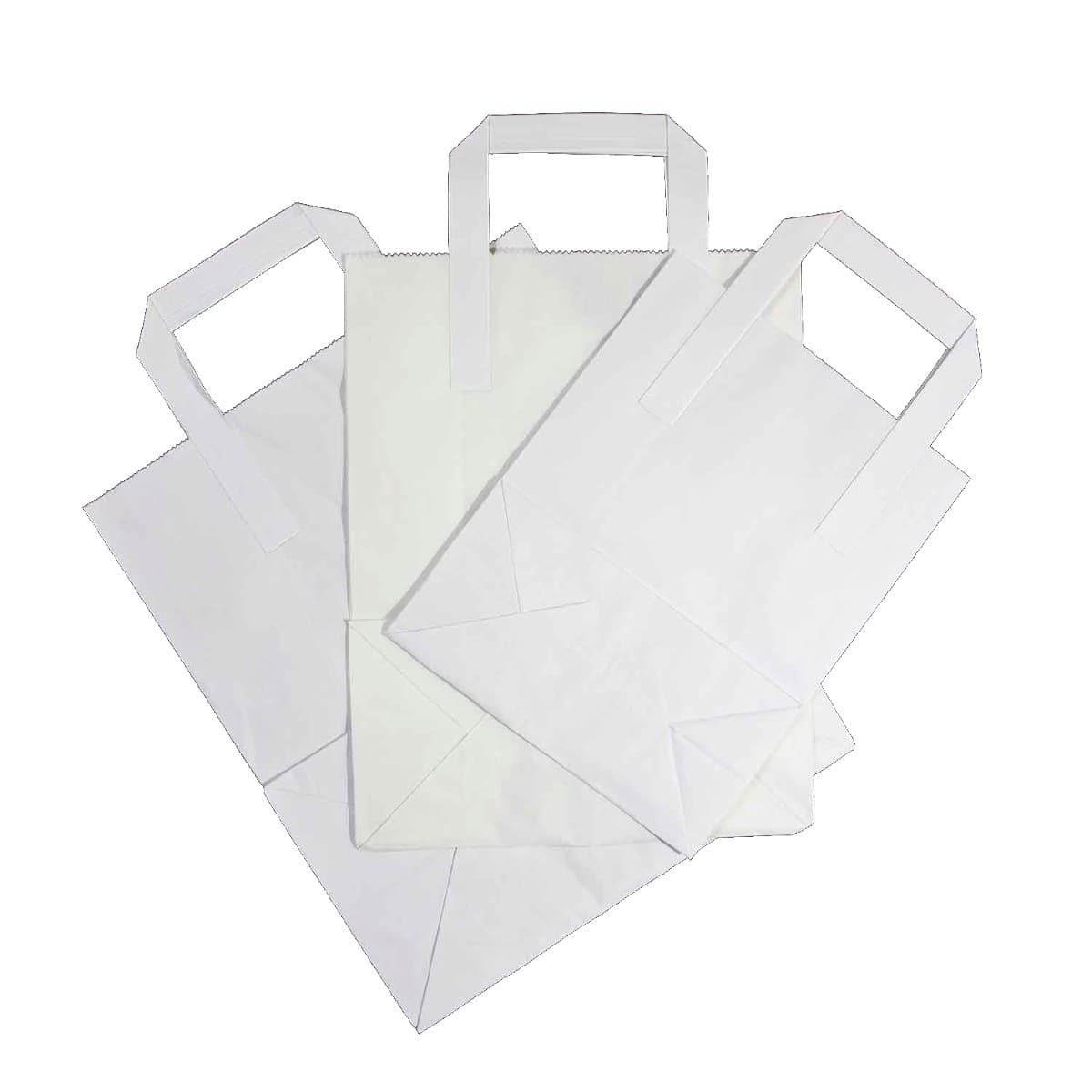 White Kraft Paper Bag with Paper Tape Handles (7x10x8")