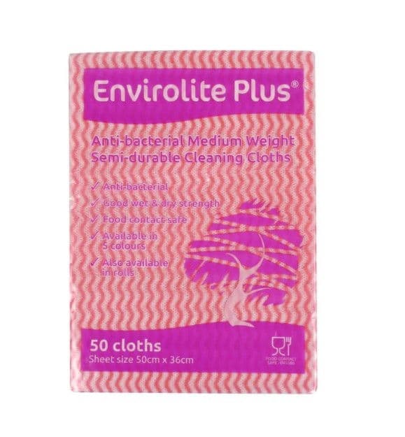 Envirolite Plus Folded Cleaning Cloths Red