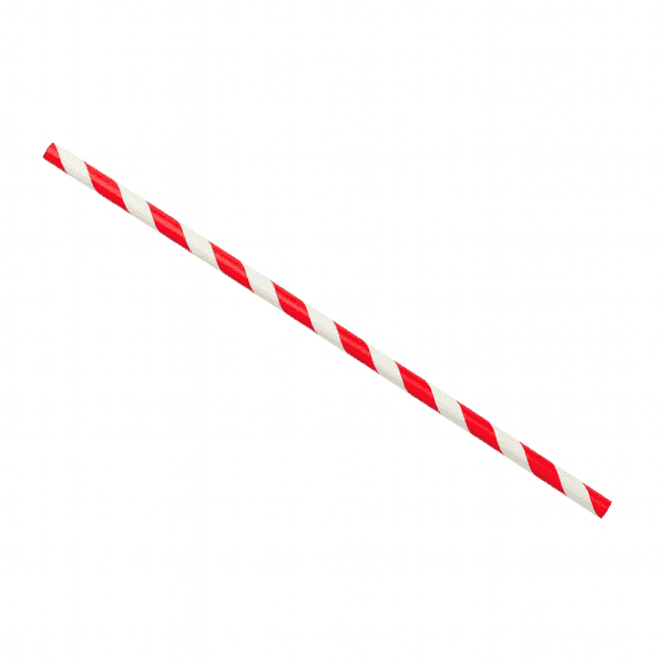 Wrapped Red Striped Paper Straw (3-Ply, 6mm x 197mm) 2