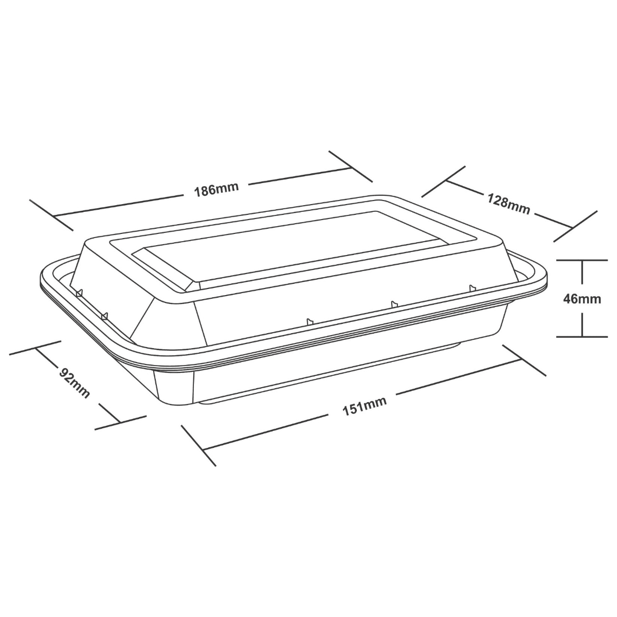 16oz Onyx PP Microwavable & Reusable Black Base Clear Lid 2
