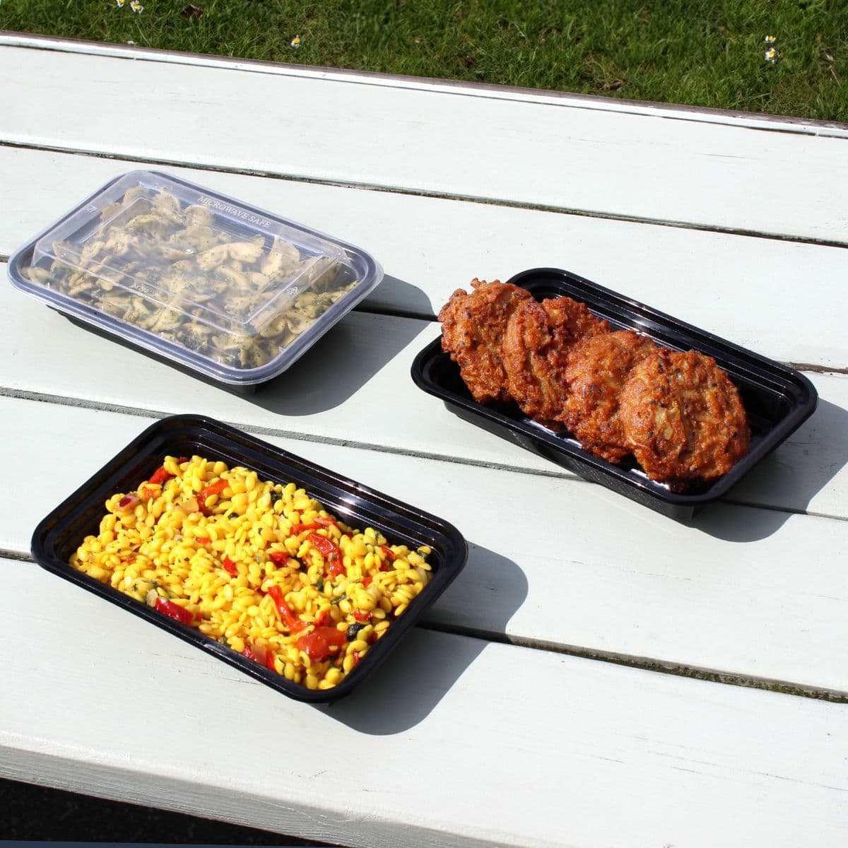 16oz Onyx PP Microwavable & Reusable Black Base Clear Lid 3