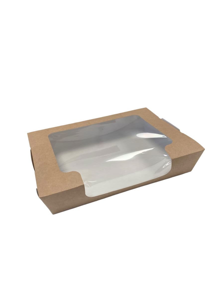 Large Kraft Salad Box with Big Window (770ml)