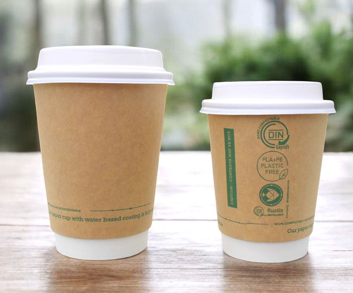 12oz Kraft Aqueous Double Wall Hot Cups 2