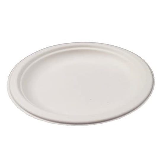 Round Bagasse Side Plate (6", White)