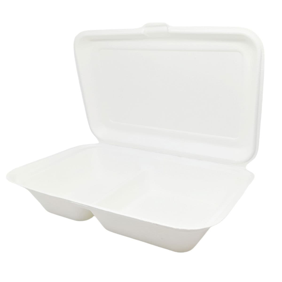 2 Compartment Bagasse Meal Box (9x6x2")