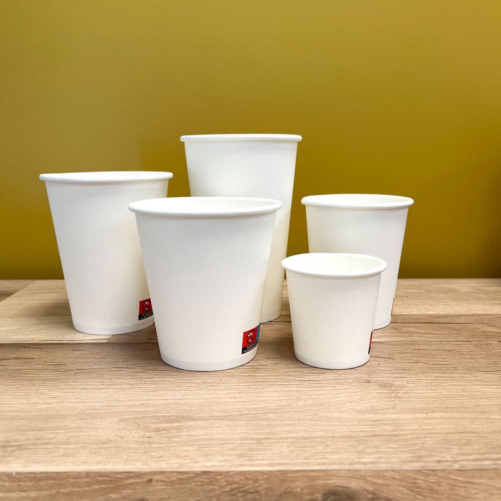 12oz White PE Single Wall Hot Cups 2