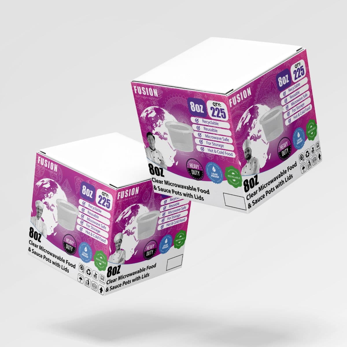 8oz Clear Microwavable Portion Pot & Lid Combo 2