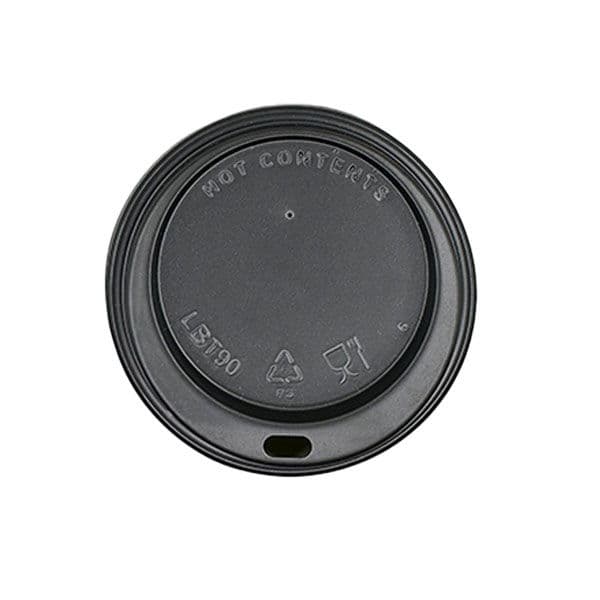 80mm Black Hot Cup Lids (Fits 8oz)