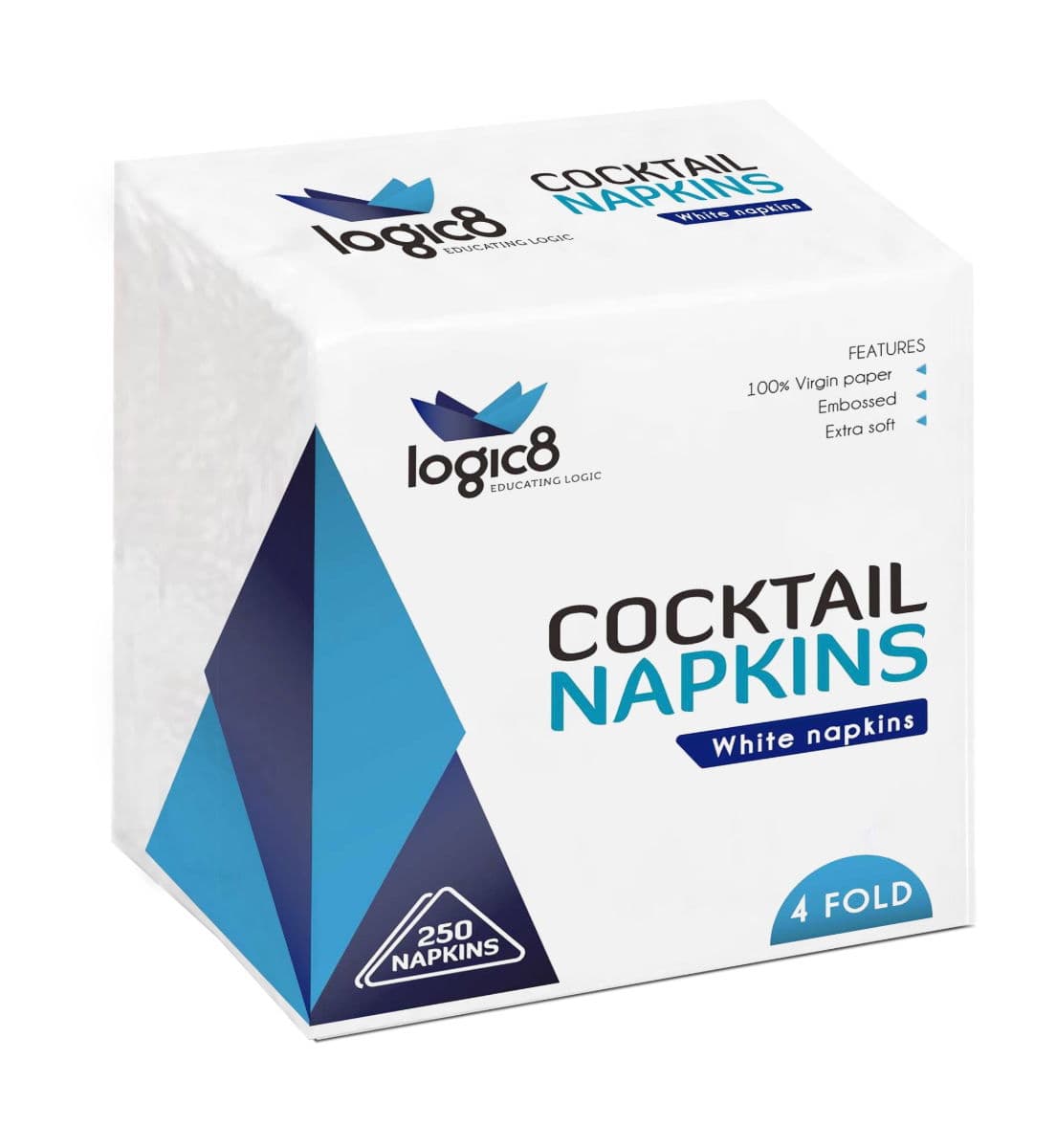 Logic8 White 2ply Cocktail Napkin