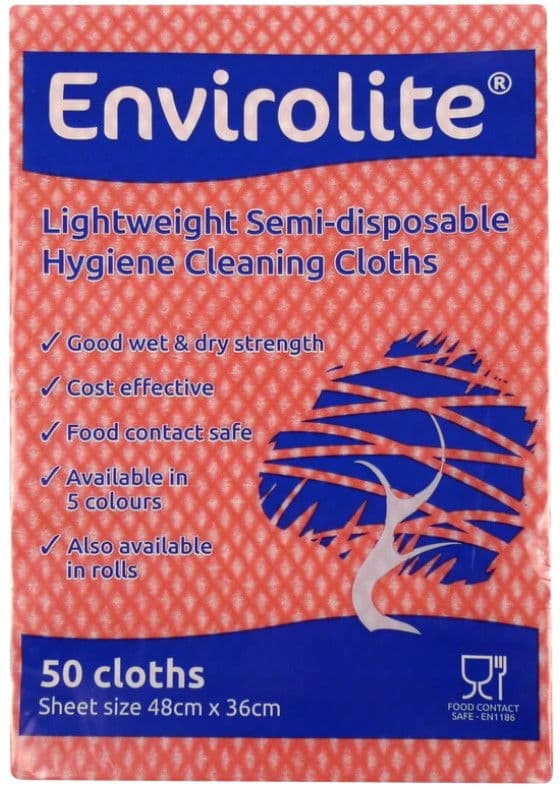 Envirolite Folded Cleaning Cloths Red