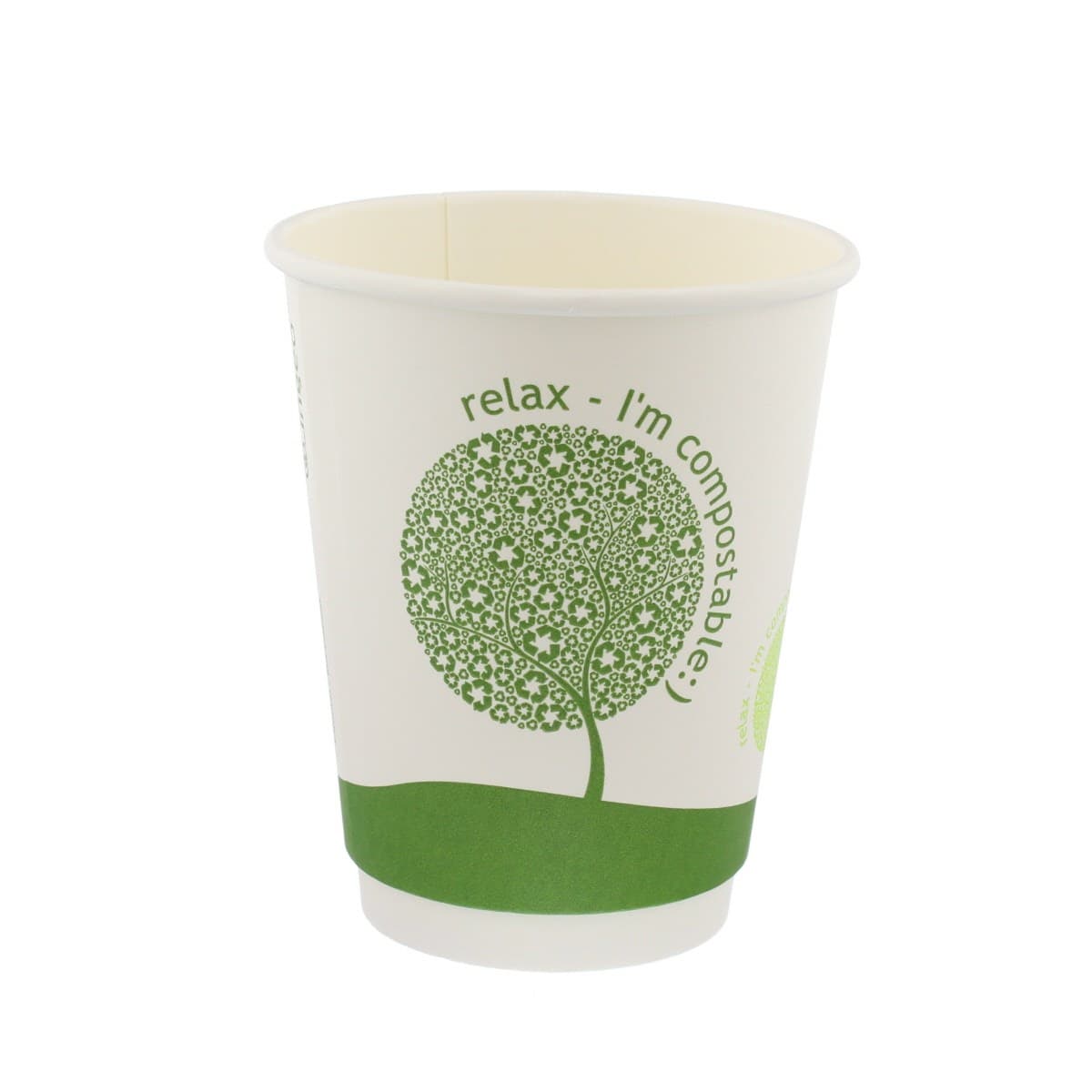 16oz Compostable Double Wall White/Printed Cup