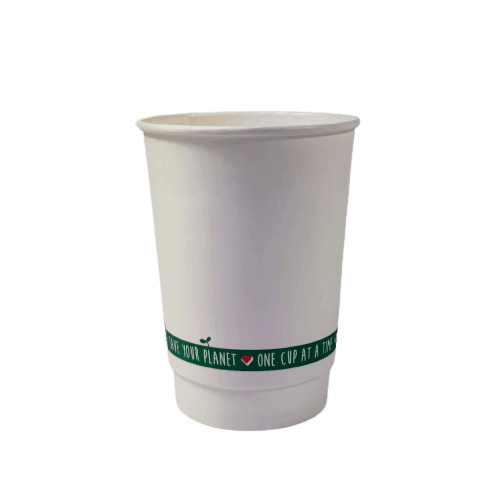 8oz PC Compostable Double Wall white/printed Cup