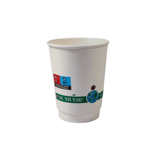 8oz PC Compostable Double Wall white/printed Cup 2