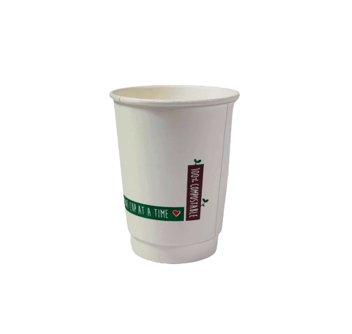 8oz PC Compostable Double Wall white/printed Cup 3