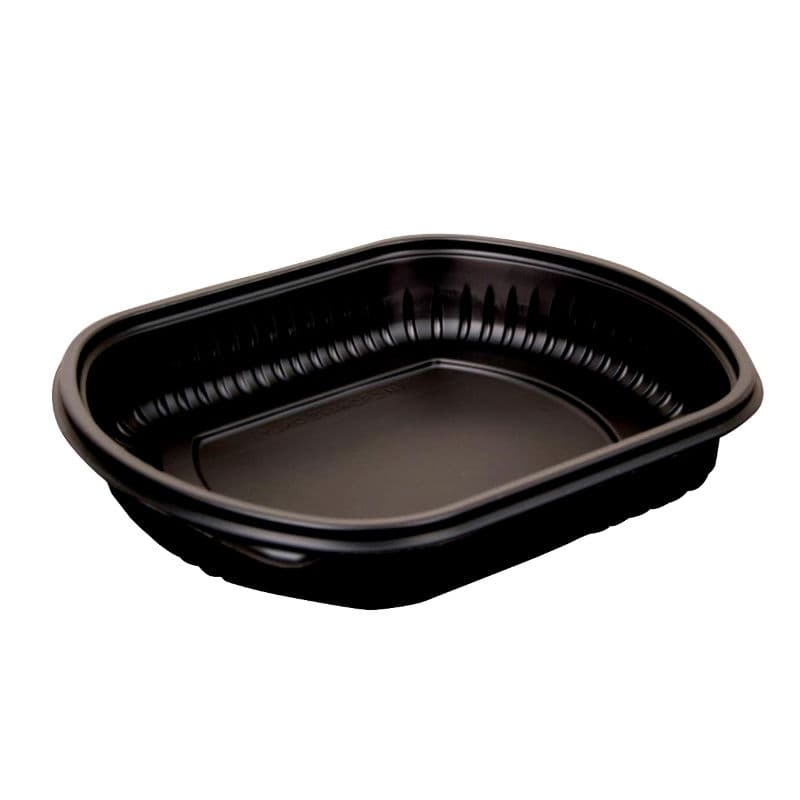 34oz Black 1-Compartment Microwaveable Containers