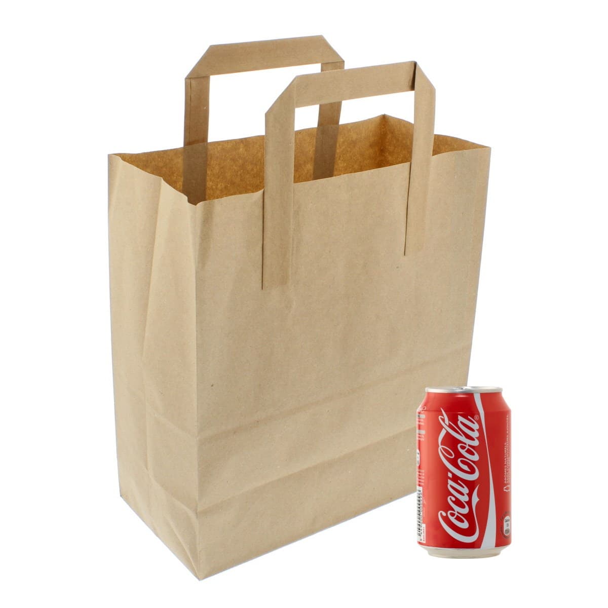 Brown Kraft Paper Bag with Paper Tape Handles (7x11x9") 2