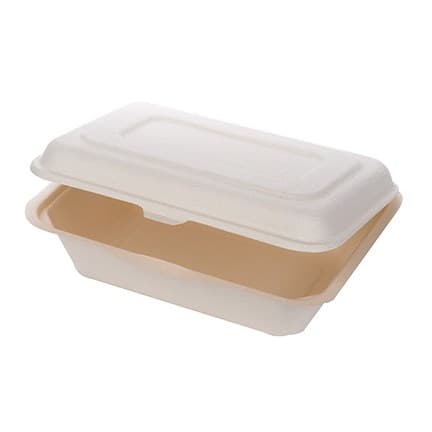 LEAFWARE SUGARCANE CLAMSHELL FOOD BOX (L)177 (W)127 (H)63