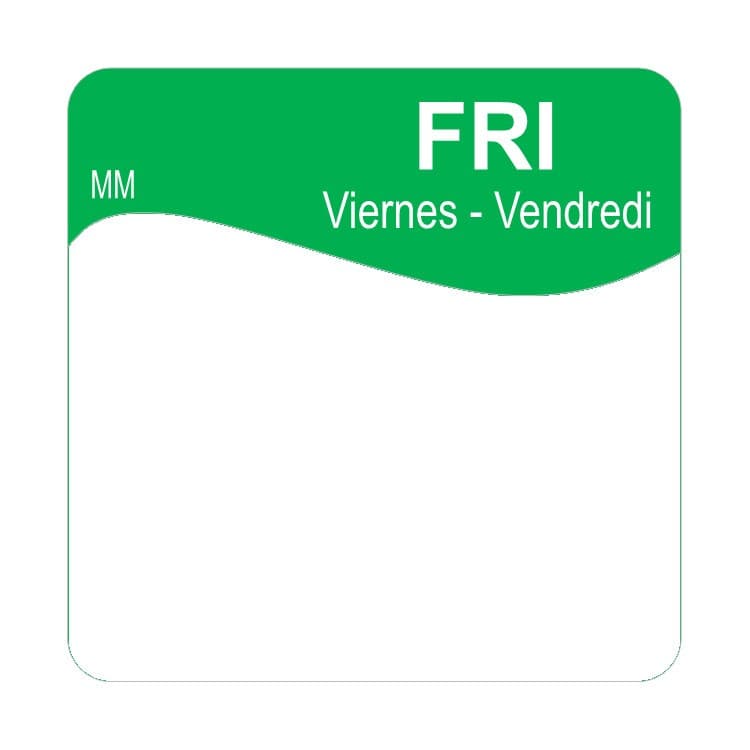 25mm Removable SQUARE LABEL - FRIDAY