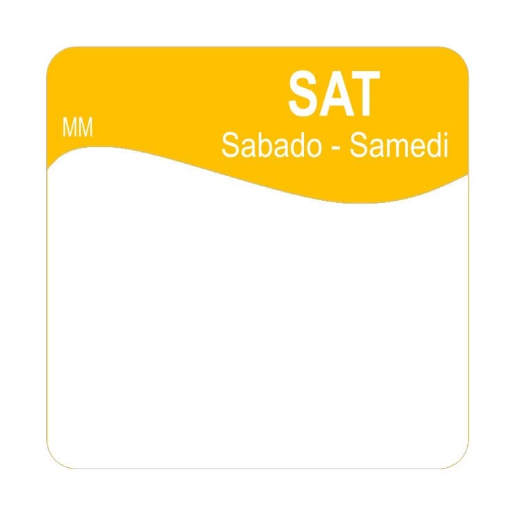 25mm Removable SQUARE LABEL - SATURDAY
