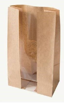 Brown Kraft Treat Bag with Window (150x95x250mm)